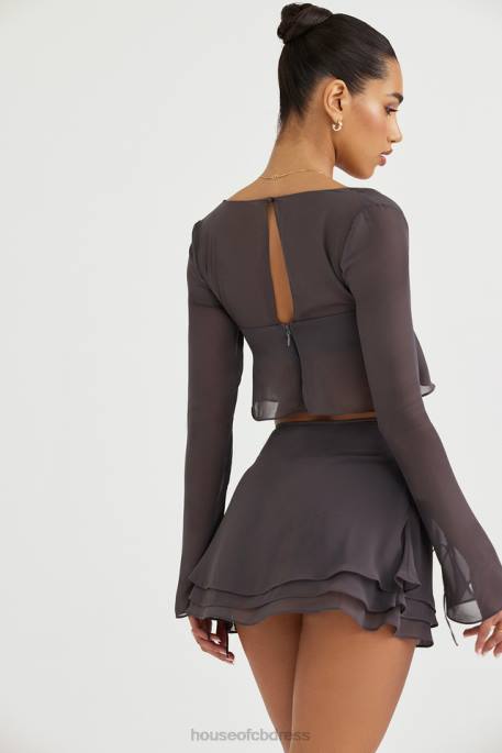 House of CB Clarice Shadow Floaty Layered Mini Skirt Clothing 4H6N935