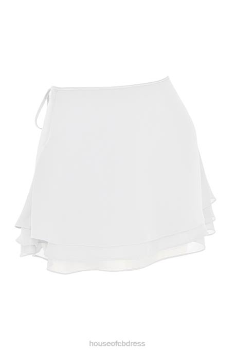 House of CB Clarice White Floaty Layered Mini Skirt Clothing 4H6N920