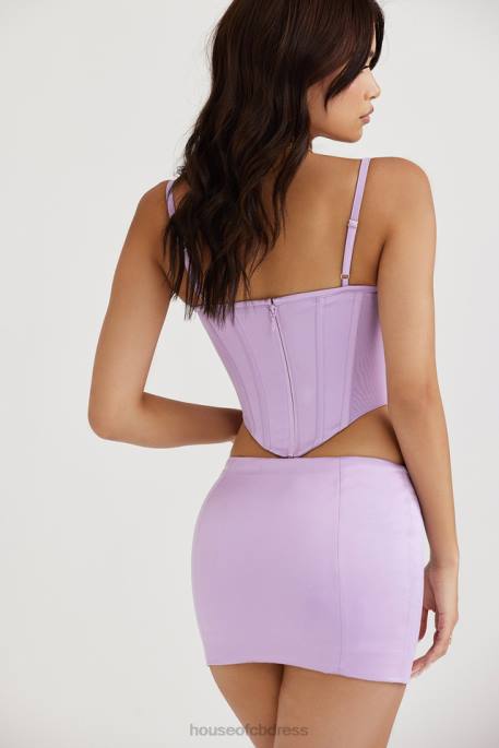 House of CB Elodie Orchid Satin Mini Skirt Clothing 4H6N932