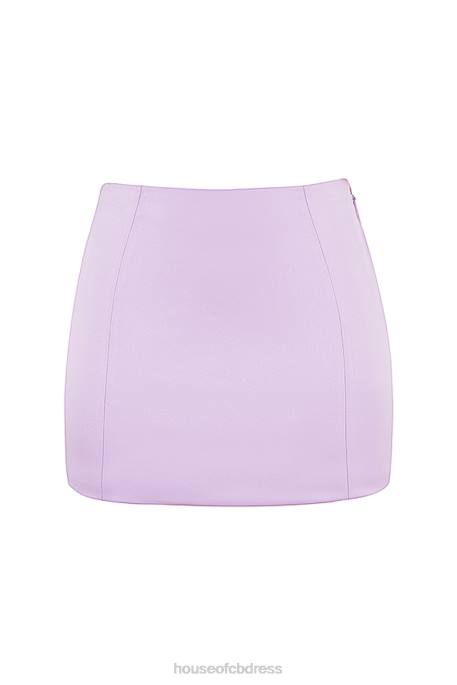 House of CB Elodie Orchid Satin Mini Skirt Clothing 4H6N932