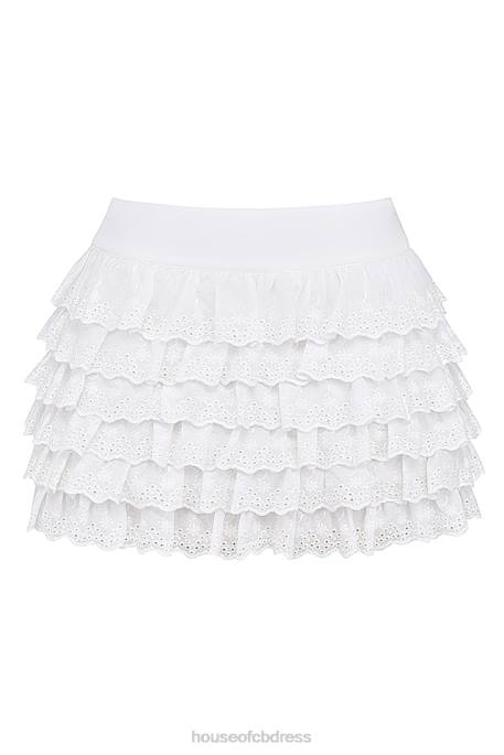 House of CB Fifi White Layered Mini Skirt Clothing 4H6N854