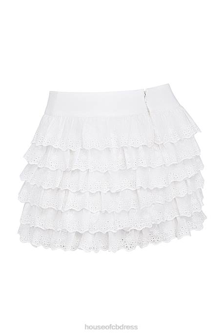House of CB Fifi White Layered Mini Skirt Clothing 4H6N854