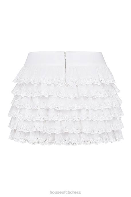 House of CB Fifi White Layered Mini Skirt Clothing 4H6N854