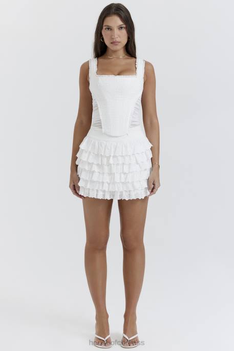 House of CB Fifi White Layered Mini Skirt Clothing 4H6N854