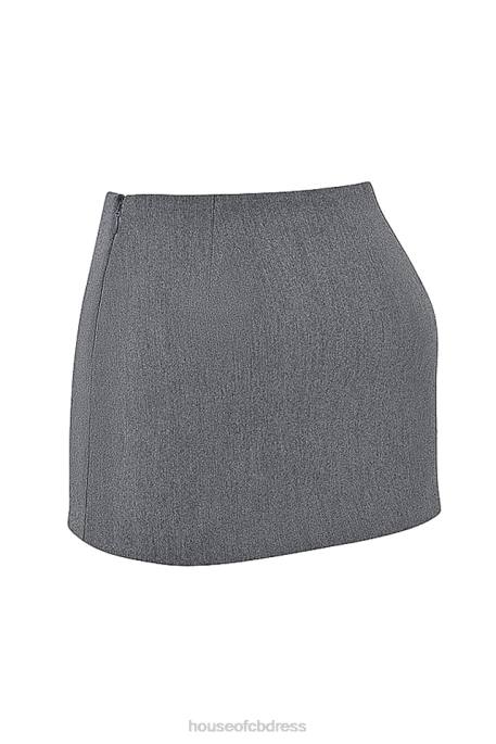 House of CB Jessamine Grey A-Line Mini Skirt Clothing 4H6N840
