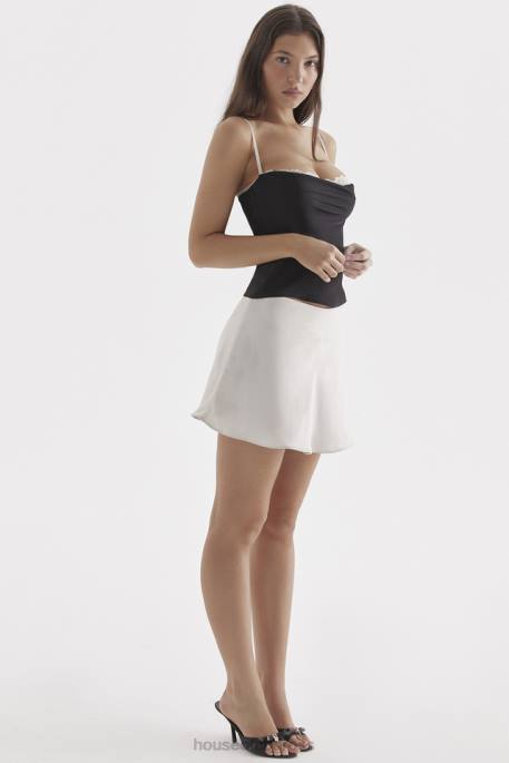 House of CB Malala Off White Mini Skirt Clothing 4H6N873