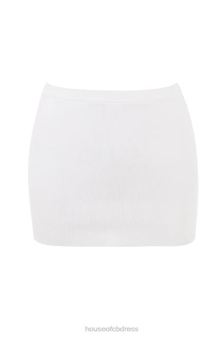 House of CB Mariella White Knit Mini Skirt Clothing 4H6N856