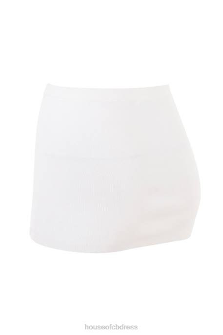House of CB Mariella White Knit Mini Skirt Clothing 4H6N856