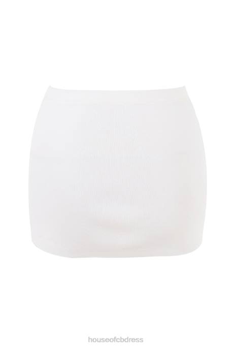 House of CB Mariella White Knit Mini Skirt Clothing 4H6N856