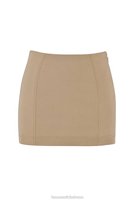 House of CB Nisha Beige Sculpting Mini Skirt Clothing 4H6N927