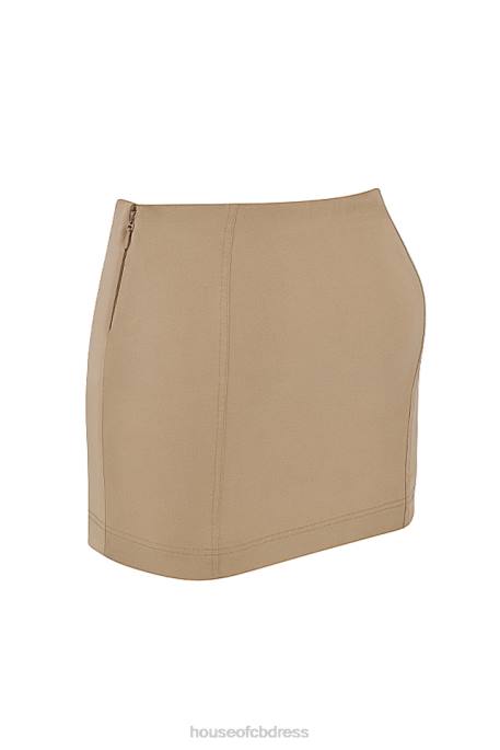 House of CB Nisha Beige Sculpting Mini Skirt Clothing 4H6N927