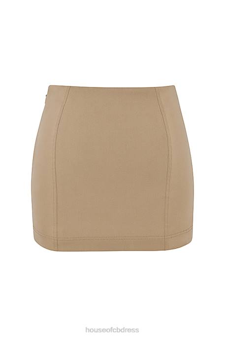 House of CB Nisha Beige Sculpting Mini Skirt Clothing 4H6N927