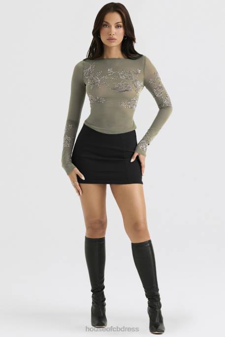 House of CB Nisha Black Sculpting Mini Skirt Clothing 4H6N896