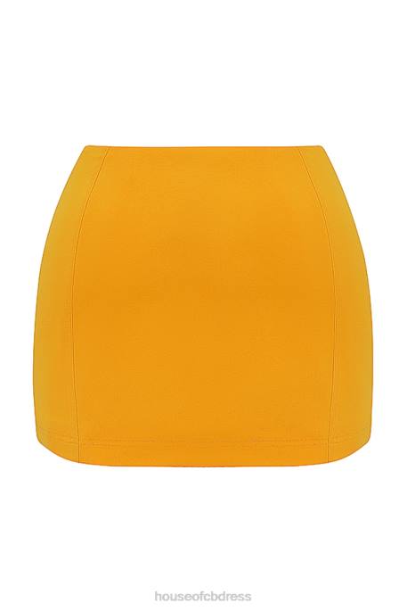 House of CB Nisha Tangerine Sculpting Mini Skirt Clothing 4H6N846