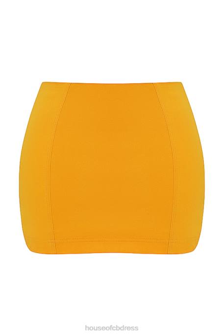 House of CB Nisha Tangerine Sculpting Mini Skirt Clothing 4H6N846