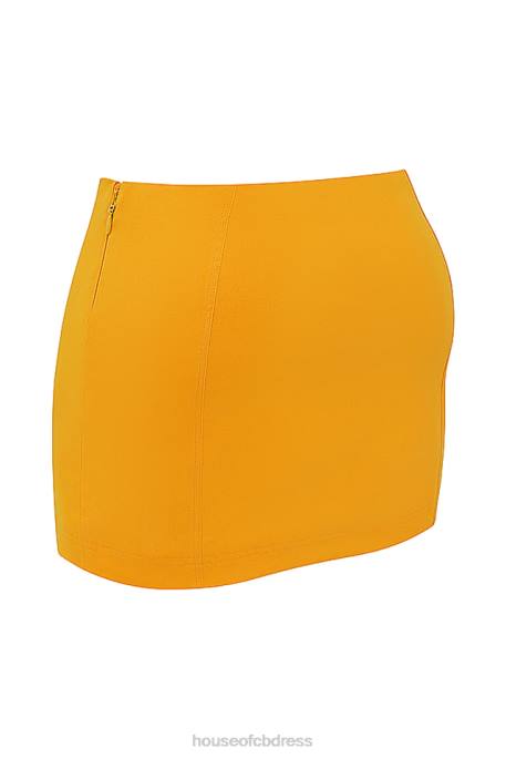 House of CB Nisha Tangerine Sculpting Mini Skirt Clothing 4H6N846
