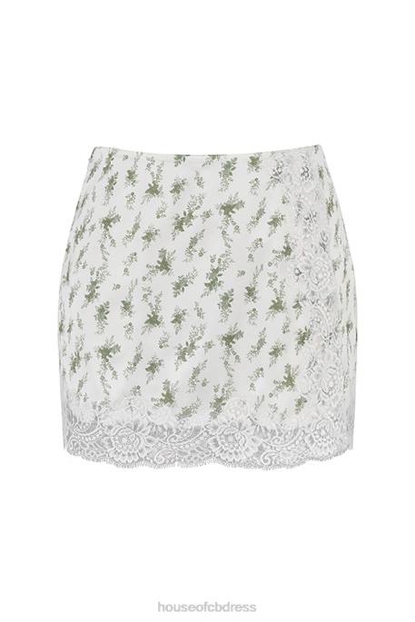 House of CB Noemie Garden Print Lace Trim Mini Skirt Clothing 4H6N922