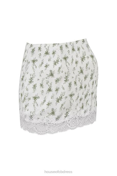 House of CB Noemie Garden Print Lace Trim Mini Skirt Clothing 4H6N922