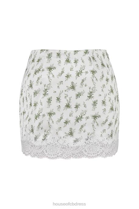 House of CB Noemie Garden Print Lace Trim Mini Skirt Clothing 4H6N922