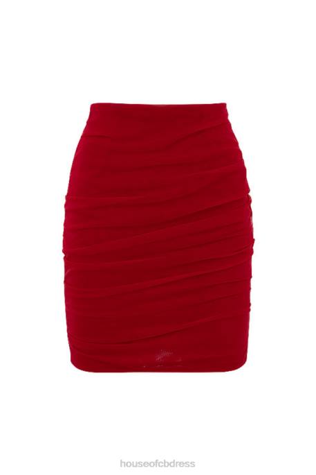 House of CB Rosita Red Tulle Mini Skirt Clothing 4H6N985