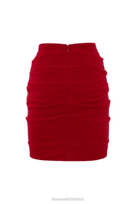 House of CB Rosita Red Tulle Mini Skirt Clothing 4H6N985