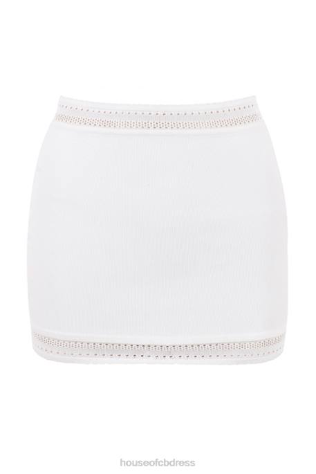 House of CB Sarelle Ivory Dainty Knit Mini Skirt Clothing 4H6N921
