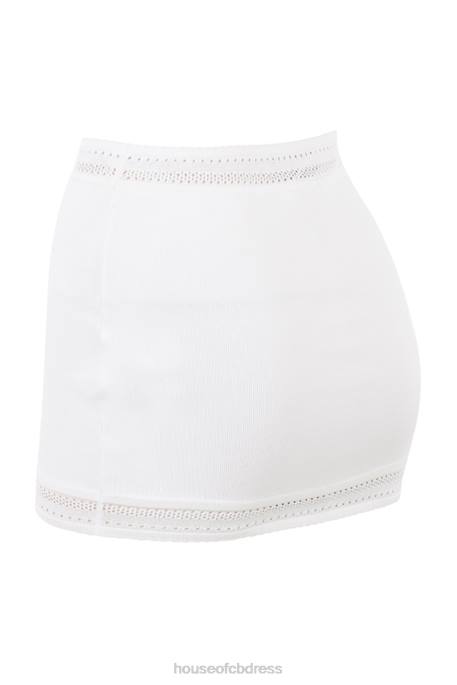 House of CB Sarelle Ivory Dainty Knit Mini Skirt Clothing 4H6N921
