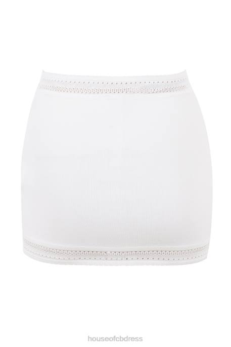 House of CB Sarelle Ivory Dainty Knit Mini Skirt Clothing 4H6N921