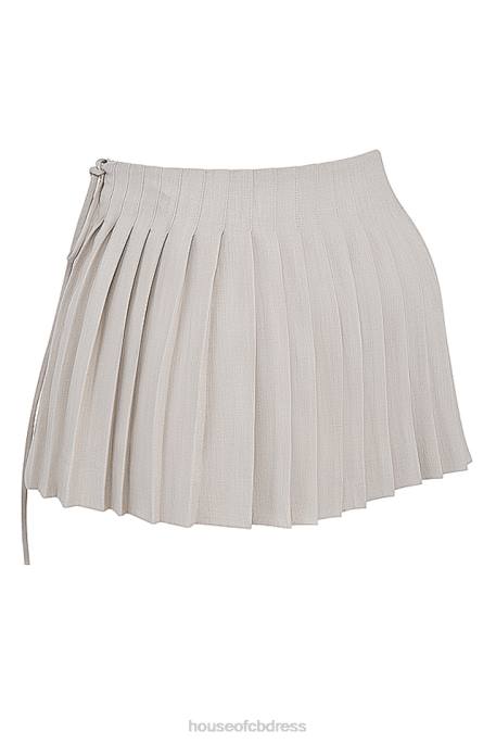 House of CB Tatum Stone Pleated Wrap Mini Skirt Clothing 4H6N848
