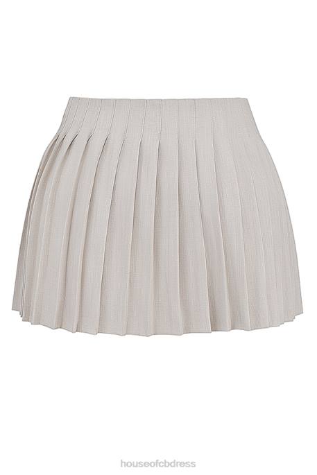 House of CB Tatum Stone Pleated Wrap Mini Skirt Clothing 4H6N848