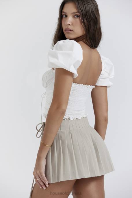 House of CB Tatum Stone Pleated Wrap Mini Skirt Clothing 4H6N848