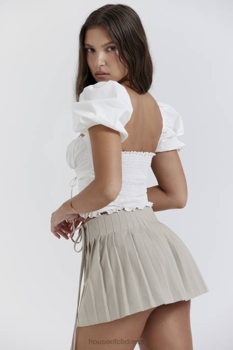House of CB Tatum Stone Pleated Wrap Mini Skirt Clothing 4H6N848