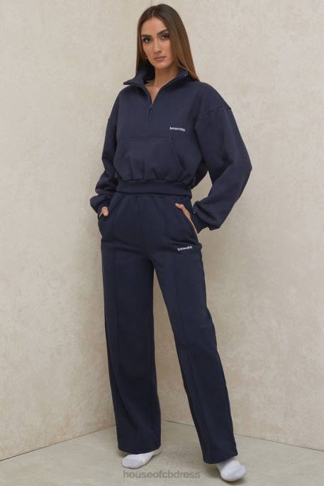 House of CB Dina Navy Straight Leg Sweat Pants Clothing 4H6N1001
