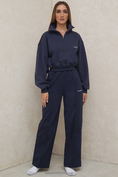 House of CB Dina Navy Straight Leg Sweat Pants Clothing 4H6N1001