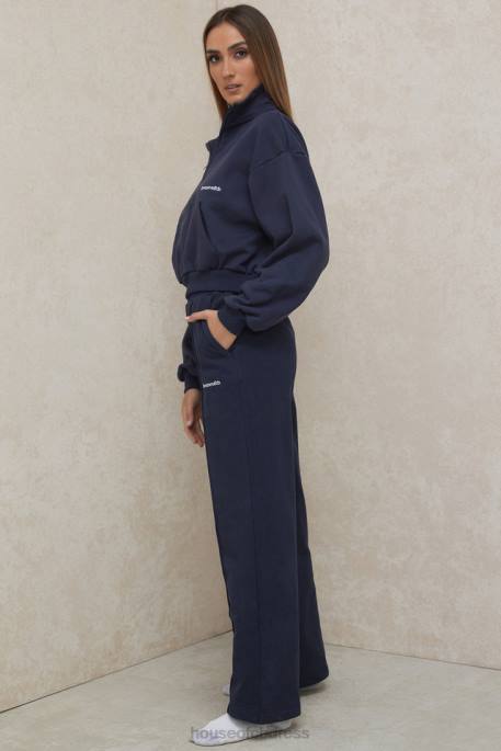 House of CB Dina Navy Straight Leg Sweat Pants Clothing 4H6N1001