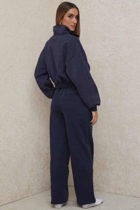 House of CB Dina Navy Straight Leg Sweat Pants Clothing 4H6N1001