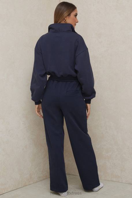 House of CB Dina Navy Straight Leg Sweat Pants Clothing 4H6N1001