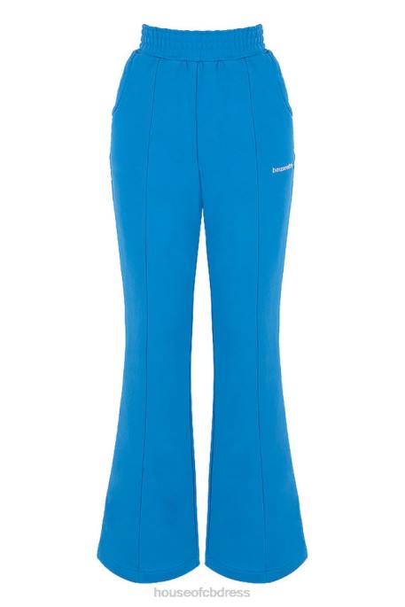 House of CB Oli Blue Flared Leg Track Pants Clothing 4H6N993