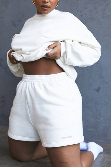 House of CB Auden Off White Jersey Track Shorts Clothing 4H6N996