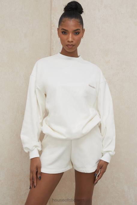 House of CB Auden Off White Jersey Track Shorts Clothing 4H6N996
