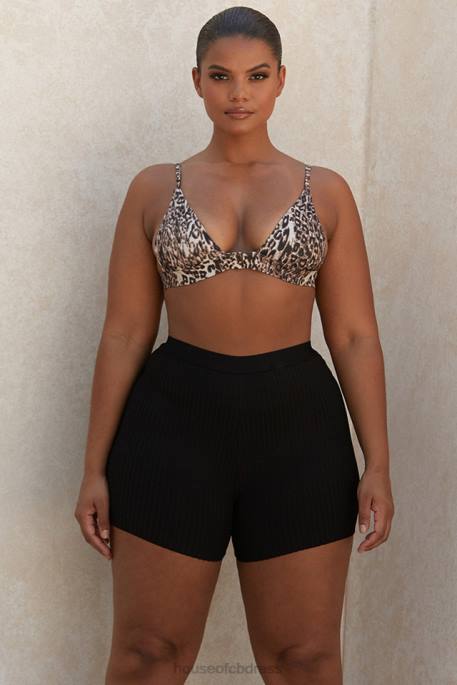 House of CB Eden Black Bandage Shorts Clothing 4H6N1014
