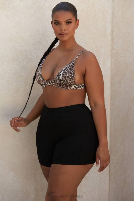 House of CB Eden Black Bandage Shorts Clothing 4H6N1014