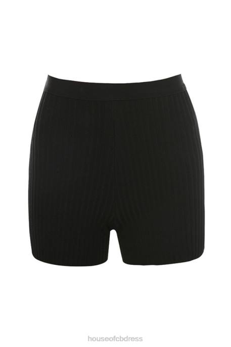 House of CB Eden Black Bandage Shorts Clothing 4H6N1014