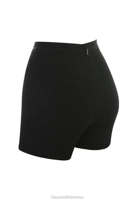 House of CB Eden Black Bandage Shorts Clothing 4H6N1014