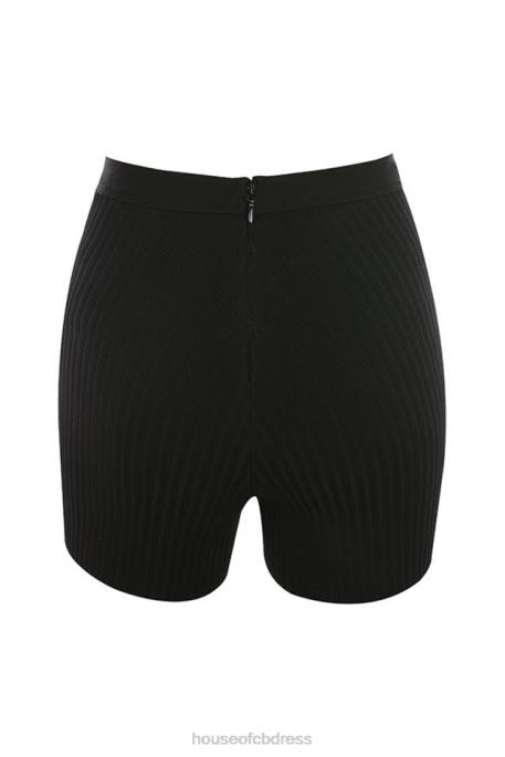 House of CB Eden Black Bandage Shorts Clothing 4H6N1014