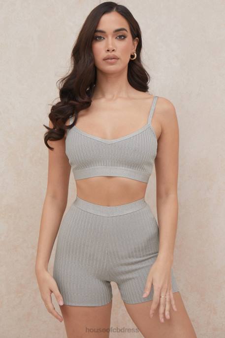 House of CB Eden Grey Marl Bandage Shorts Clothing 4H6N982