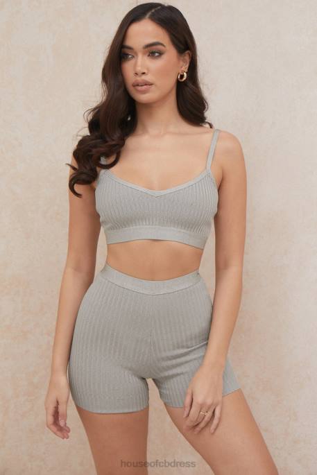 House of CB Eden Grey Marl Bandage Shorts Clothing 4H6N982