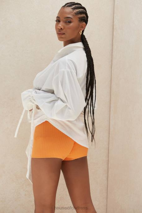 House of CB Eden Tangerine Bandage Shorts Clothing 4H6N1017