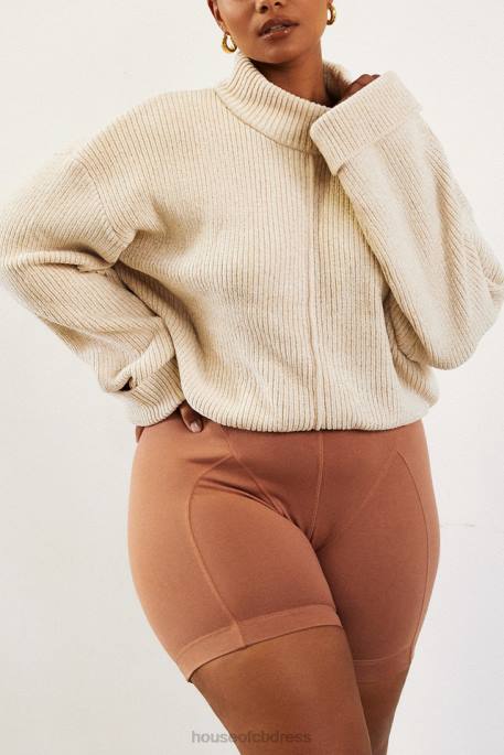 House of CB Harley Toffee Coverstitch Shorts Clothing 4H6N990