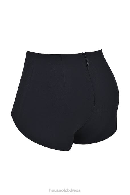 House of CB Tahni Black High Waisted Shorts Clothing 4H6N857